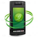 Mobile Phone with Green Logo